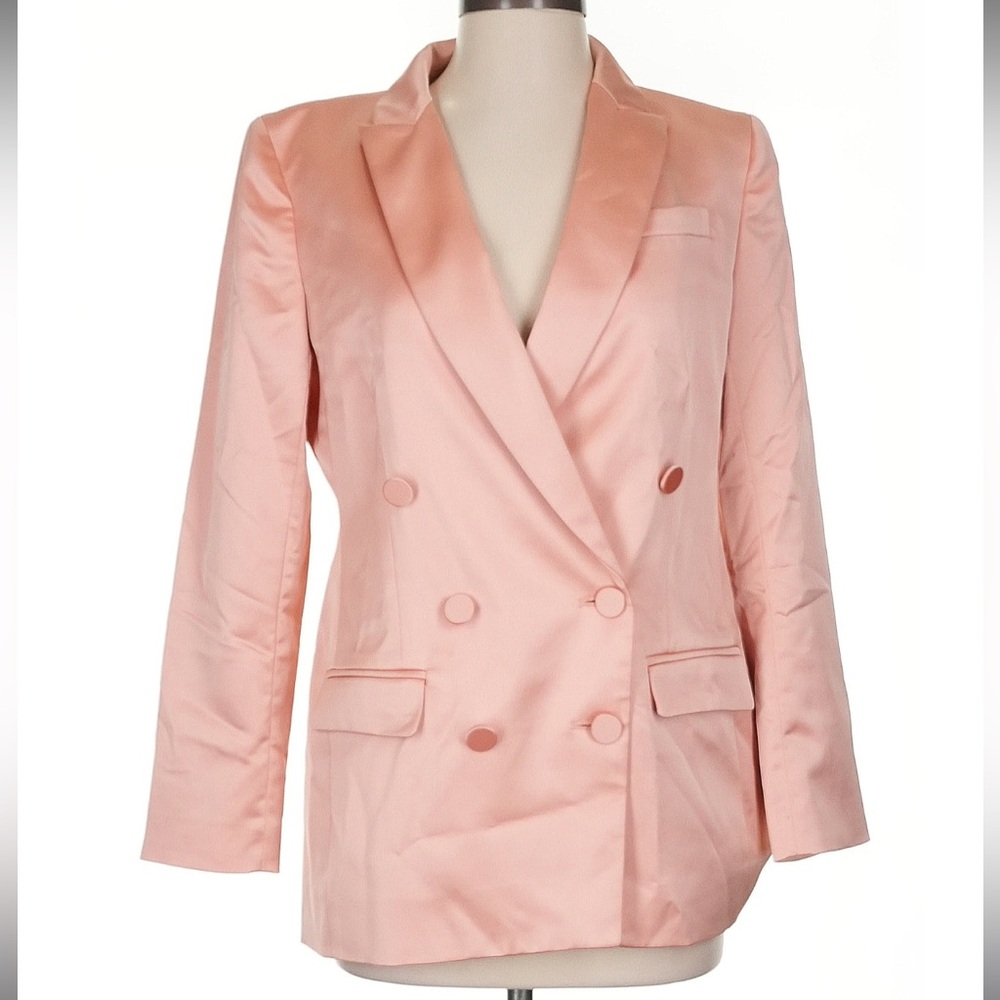 J. CREW Double-breasted lady blazer in structured satin Size 4